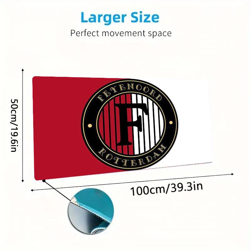 Feyenoord Rotterdam Print Cushion Non-slip Laptop Tablet Big Mousepad XXL Mat Mini PC Playmat With Lock edge