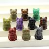 1.5" Various Crystal Energy Stones Carved Cats Rose Quartz Kitten Figurine Natural Gemstone Mini Sitting Cat Chakra Homome Decor