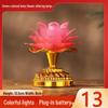 Seven-Color LED Rechargeable Buddha Offering Lamp - Lotus Design for Home and Guanyin Devotion.