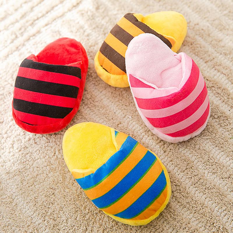 Plush Pipe Slippers Pet Stuffed Toys for Small Dogs Squeaky Puppy Dog Chew Toy Chihuahua Pug Clean Teeth Honden Speelgoed Pipe