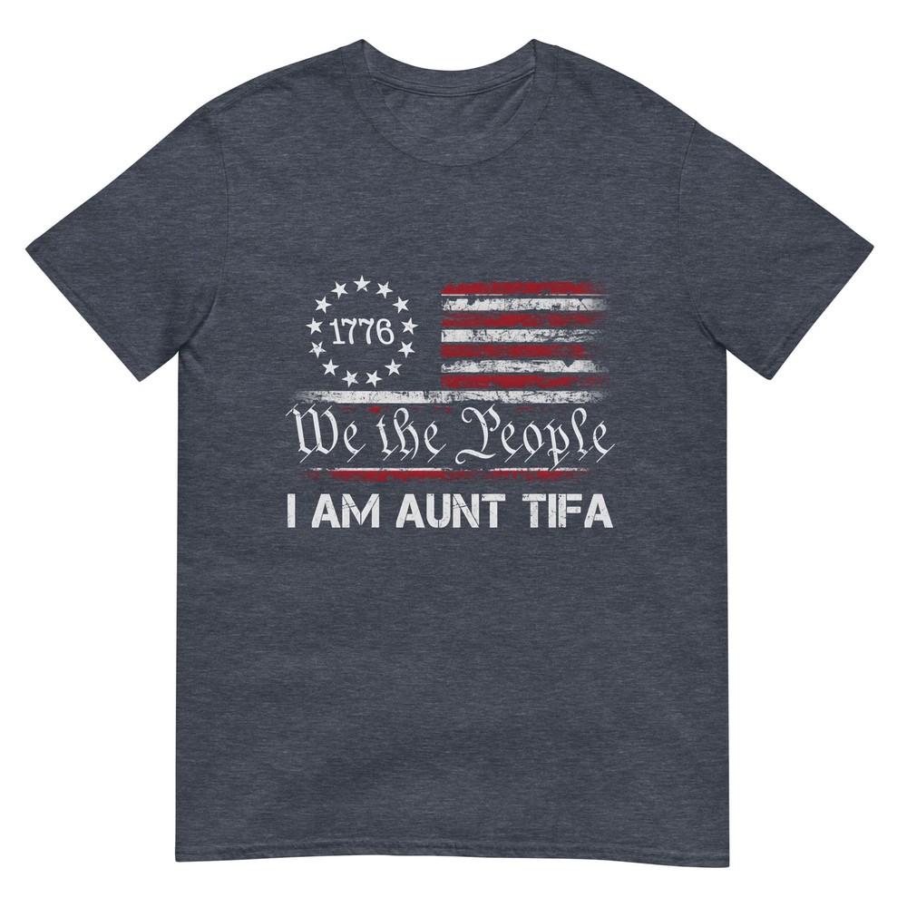 Retro I Am Aunt Tifa Falg America We The People Long Sleeve TShirt