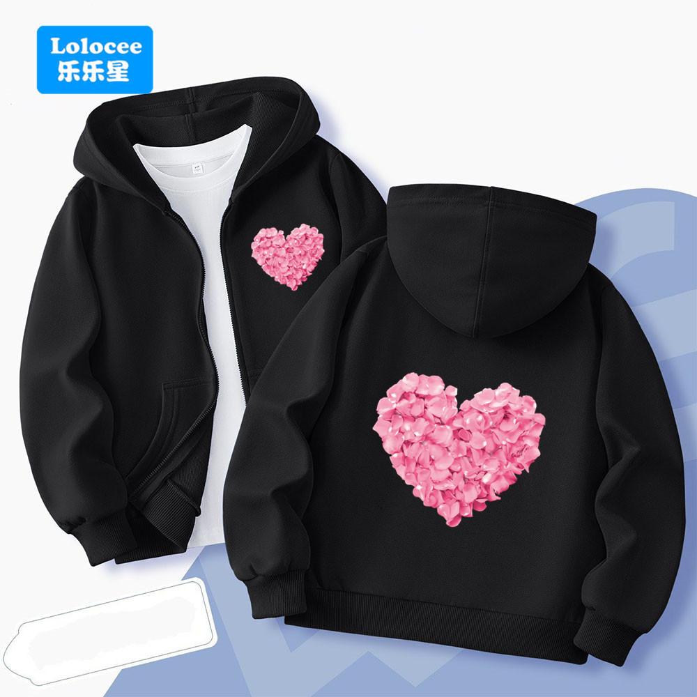 Spring Autumn Girls Fashion Butterfly Girl Print Hooded Sweatshirt Children Zipper Jacket Coats Kids Zip-up Hoodies DCHD1