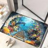 40*60cm, 60*90cm, 50*80cm, 80*120cm, 3D koi fish bath mat, flannel material, suitable for bathroom, bedroom, living room entrance, bathroom floor mat