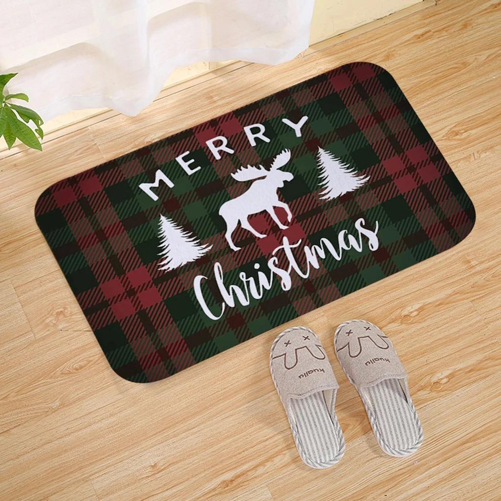 2026 Christmas Floor Mat Santa Claus Living Room Bedroom Carpet Outdoor Courtyard Christmas Decorations Happy New Year