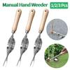 1/2/3Pcs Garden Weed Puller Stainless Steel Manual Hand Weeder Weed Roots Digging Removal Hand Tool for Yard Lawn and Farm