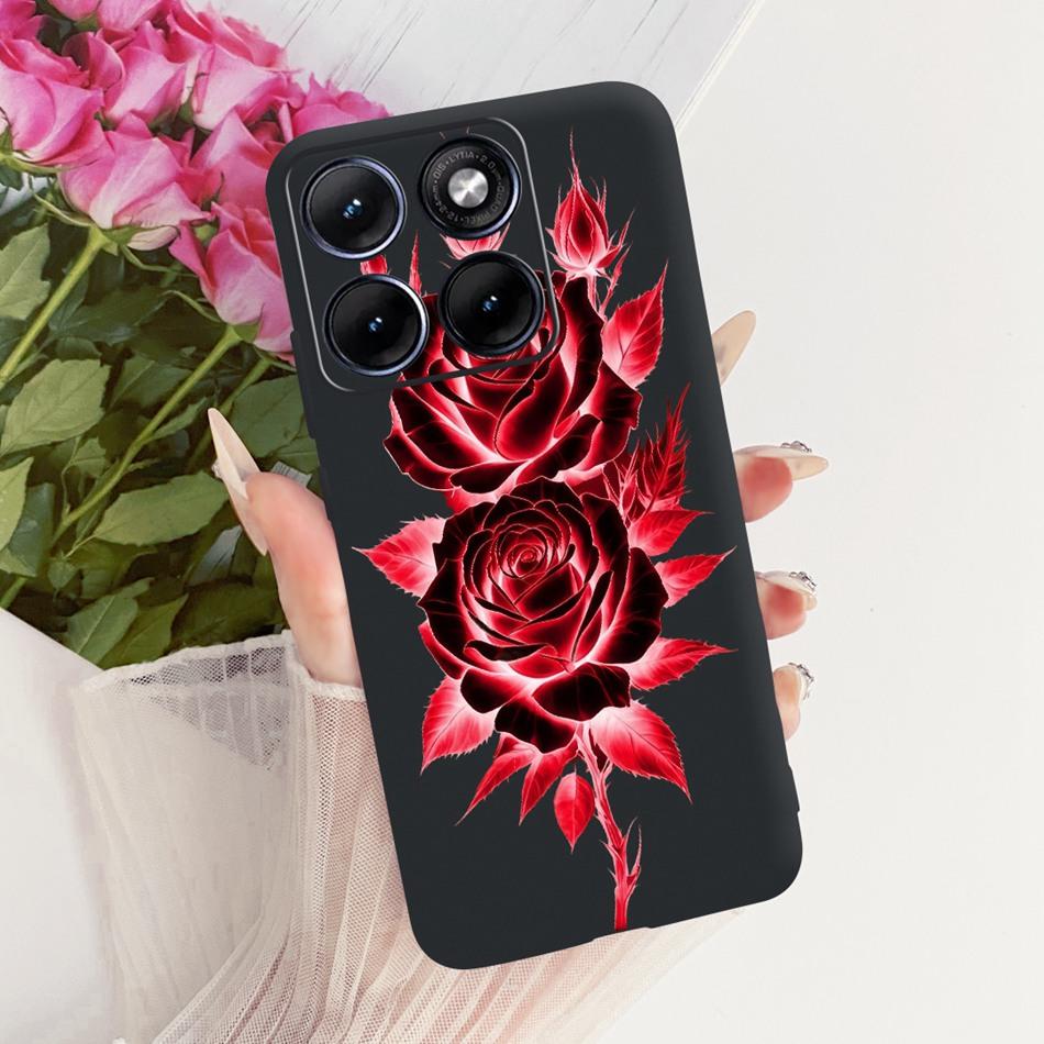 Для Motorola Edge 70 Fusion Милый Цветок Бабочка Кошка Расписной Чехол Для Motorola Edge70 Fusion 5G Черный Силиконовый Мягкий Чехлы Для Телефона