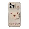 Bear Head Stand Apple 16 Mobile Phone Case 13 Glitter Powder Iphone14pro Max Suitable for 15 Soft Cute Cute