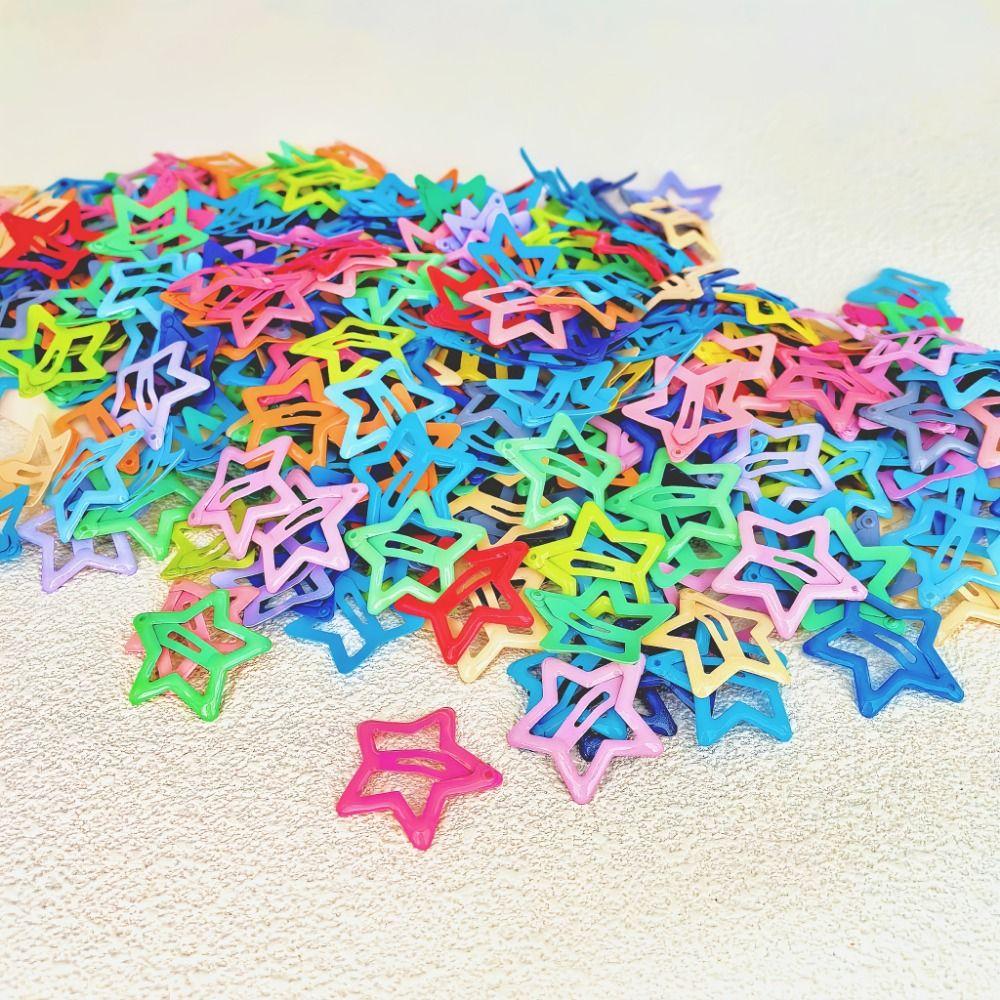 20Pcs Trendy Luminous Star Hairpin Colorful Mini Luminous Barrettes Festival Occasion