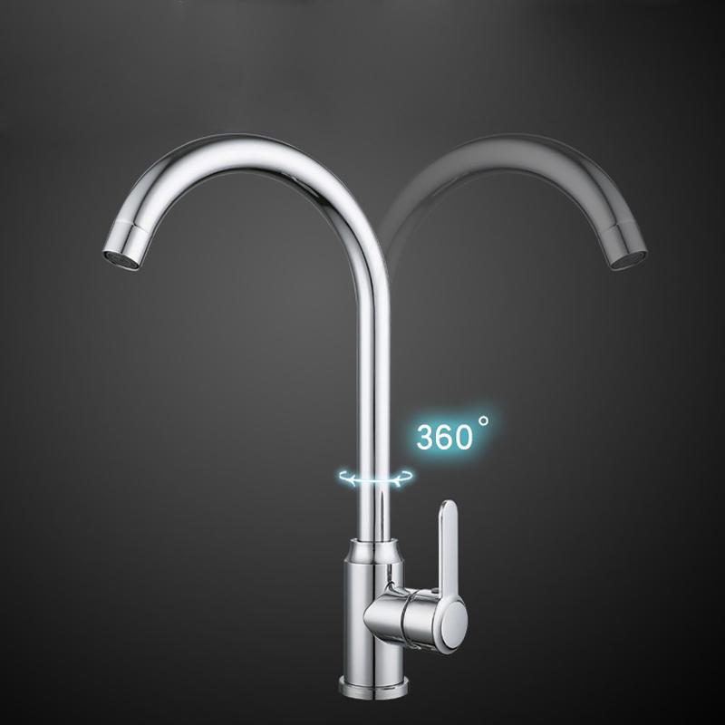 Смеситель для кухни из нержавеющей стали с одной ручкой и одним отверстием, хромированные смесители для кухни, смесители для установки на столешницу, кухонные принадлежности