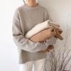Autumn Winter Simplicity Loose Solid Color Knitwear Women Vintage Office Lady Sweater All-match Casual Knitting Tops