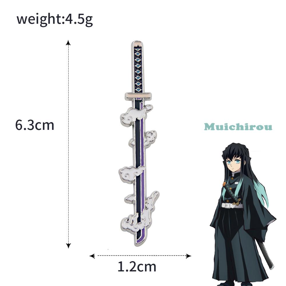 Anime Demon Slayer Pin Brooch Metal Enamel Fire Flame Butterfly Icon Blade Sword Badge Backpack Shirt Hard Lapel Pin Accessories