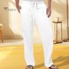 Мужские пляжные брюки, широкие прямые, тонкие, с боковыми карманами, эластичный пояс на шнурке, однотонные, для тренировок в спортзале, для бега, длинные брюки