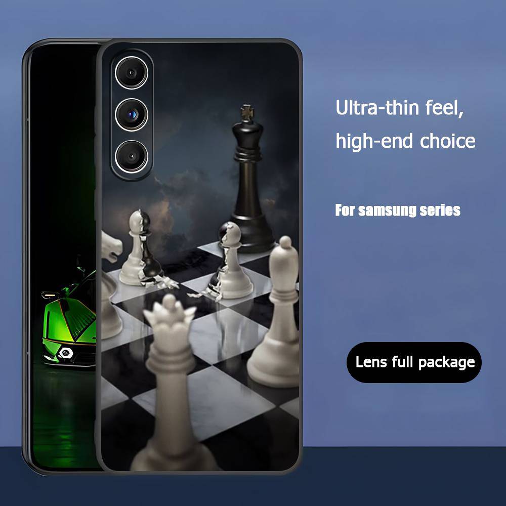 CHESS CHECK MATE For Samsung Galaxy S25 S24 S23 Ultra S22 S21 Plus S20 Black Soft Silicone Protective Case