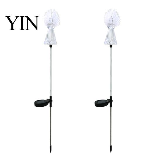 Decorative Pathway Lighting Solar Angel Garden Light, LED Yard Stake Waterproof Stakes Memorial Lamp for Cemetery Graveyard Patio Lawn Decor