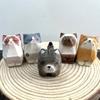 1 шт. маленькое животное творческий настольный деревянный кот Diy украшения ремесла ручная работа резьба по дереву котенок украшения