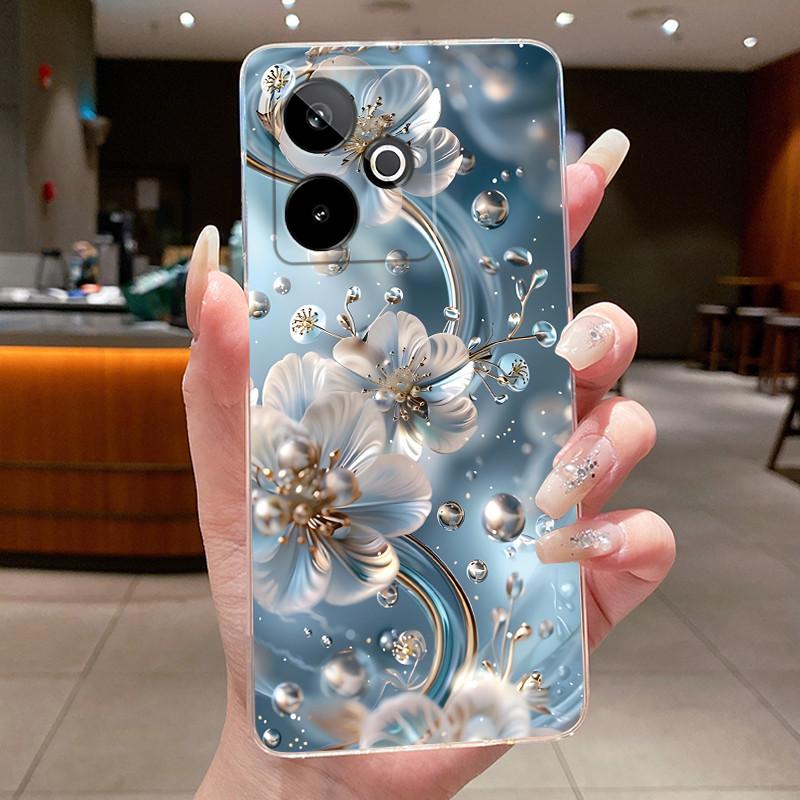 For Realme GT 7 Case For Realme GT 7 T GT7 Pro 7T Transparent Phone Cover Soft Bumper Shell Cases Luxury Butterfly Flower Casing