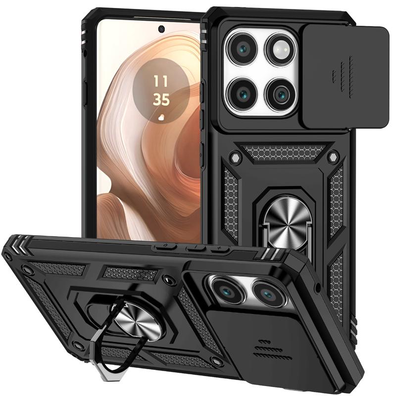 Full Cover For Motorola Edge 2025 Case For Moto Edge 2025 Push Window Magnetic Phone Holder Back Case For Moto Edge 2025 Case