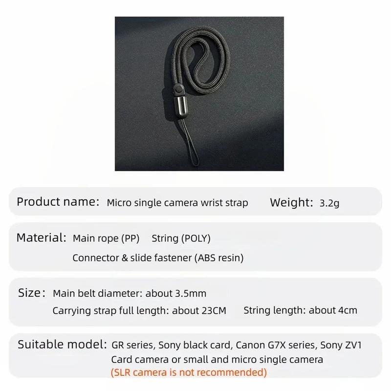 Universal Camera Wrist Strap Hand Lanyard Shockproof Rope for Ricoh GR3 GR4 GR3X Sony RX100 VII ZV-1 ZV-E10 Canon G7X Fuji XT5