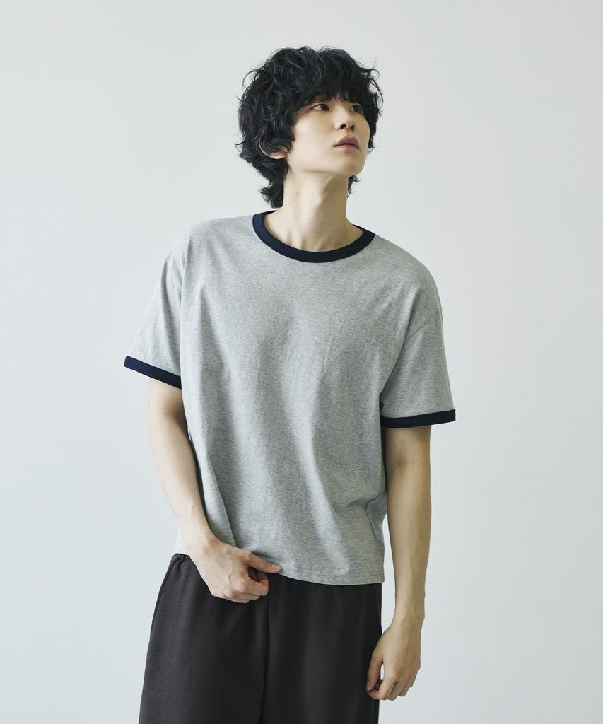 SIGNATURE Короткая футболка с контрастными манжетами и воротником, короткий рукав [2 цвета]