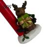 Christmas Table Centerpieces Resin Figurine Candle Holder, LED Flameless Electronic Light, Decorative Figurines for Holidays Snowman Elf Reindeer