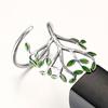 Unisex Ring Opening Adjustable Copper Green Branches Leaves Ring Jewelry Accessories