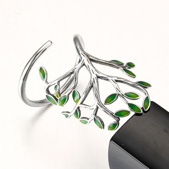 Унисекс Кольцо Открытие Регулируемое Медь Зеленые Ветви Листья Кольцо Ювелирные Аксессуары