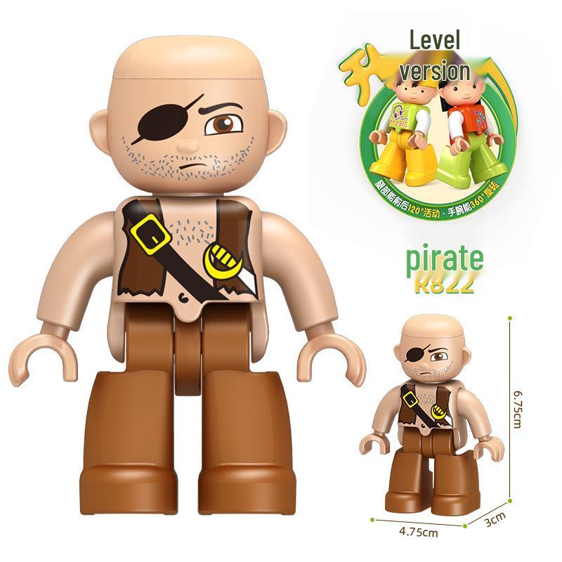 Compatible Large-Particle Building Block Minifigure Educational Toys for Early Childhood