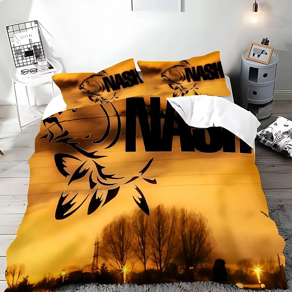 Nash Fishing Logo Duvet Cover Pillowcase Bedding Set Adult Boy Girl Bedroom Decoration Children Gift Single Double Large Size