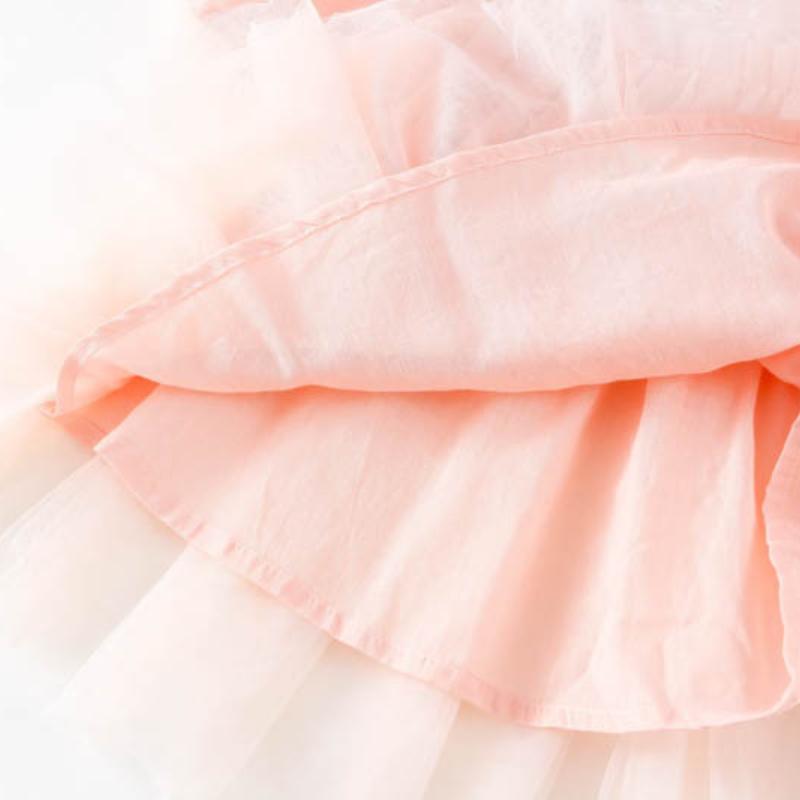 Детская одежда, весна-лето, тонкое кружевное тюлевое платье с длинными рукавами, корейский стиль, модные сетчатые платья принцессы для девочек, милые сказочные платья