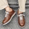 Fashion Men's Casual Business Office Dress Platform Shoes Lace-up Derby Shoe Black Brown Original Leather Sneakers Gentleman Footwear