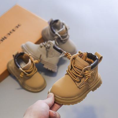 Весна и осень Новые детские кожаные ботинки Модные и стильные ботинки Martin в стиле вестерн для мальчиков и девочек Нескользящие мягкие ботинки на подошве