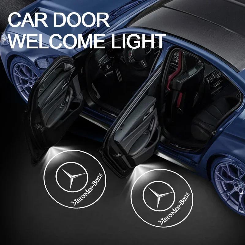 AAVL1 Car Door Welcome Lamp Laser Projector Logo Ghost Shadow Night Lights For Mercedes Benz W210 W211 W212 W221 W222 A C E G S R CLA1
