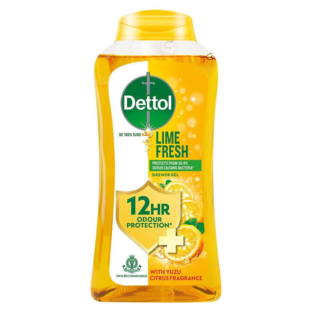 Dettol Гель для душа и очищения тела «Лайм Фреш», 250 мл | Без мыла | Защита от запаха на 12 часов