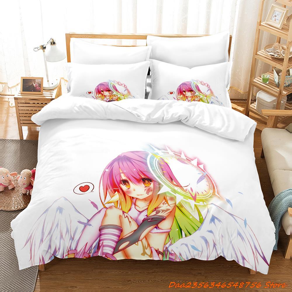 Новый Крутой Персональный K-pop No Game No Life Комплект Постельного Белья Мультяшный Аниме Трехсекционный Комплект Взрослый Детский Спальня Пододеяльник Комплекты 3D Кавайный