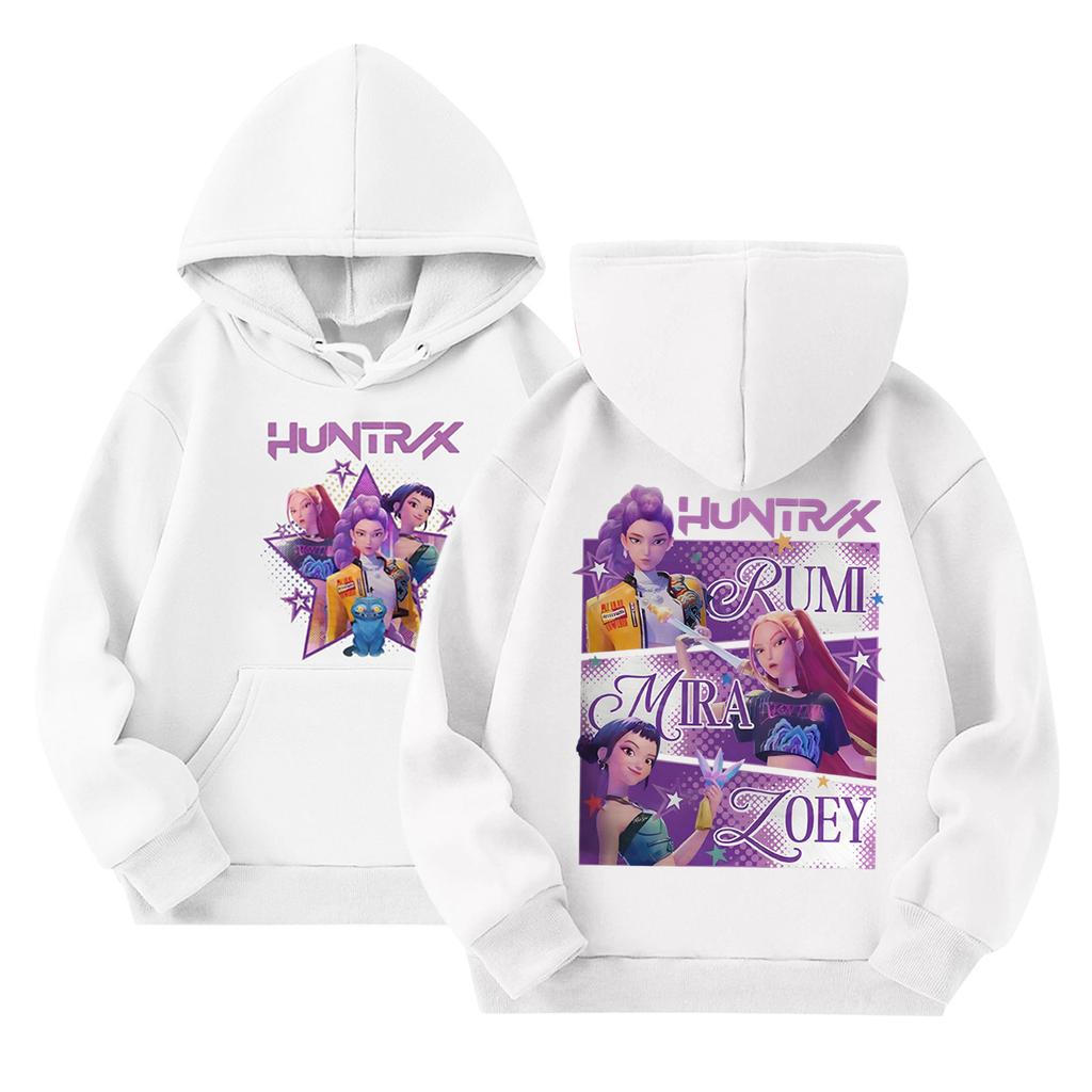 Детский повседневный пуловер с круглым вырезом и принтом, с длинными рукавами и капюшоном