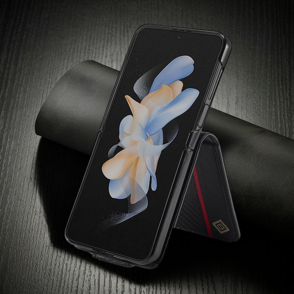 Кожаный чехол из углеродного волокна для Samsung Galaxy Z Flip 5 4 3 5G Flip5 Flip4 Flip3 Z Fold 3 4 5, магнитный флип-кошелек, держатель для карт, сумка для телефона Etui