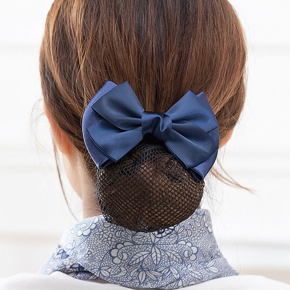 Headwear Satin Hair Clip Korean Bun Snood Hairgrips Cover Net Ponytail Clip Women Spring Clips