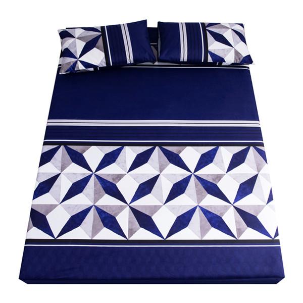 Супер водонепроницаемая простыня из 3 предметов, гладкий наматрасник, покрывало с глубоким карманом, дышащее мягкое покрывало, постельное белье (С 2 наволочками)