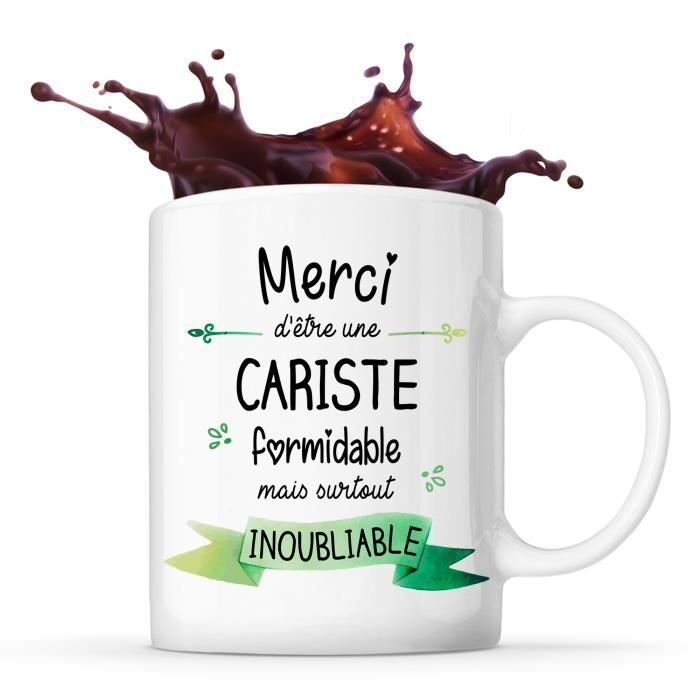 Mug - Merci Cariste Inoubliable - Porcelaine - Compatible Lave-Vaisselle - 325 ml
