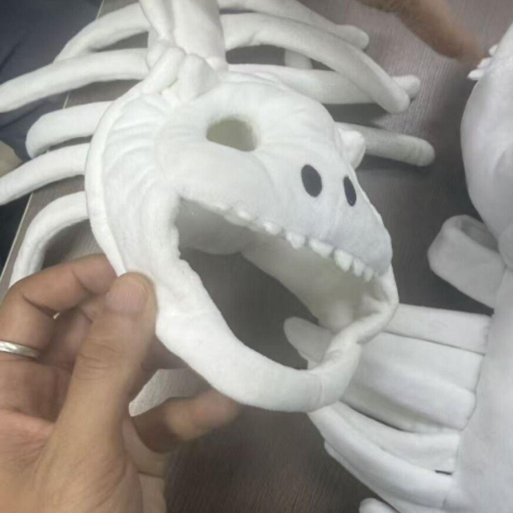 Plush Dinosaur Skeleton Pet Clothes White Pet Hood Outfit New Pet Clothes Cat
