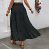 Женская модная однотонная кружевная эластичная юбка с высокой талией в стиле бохо, повседневная юбка А-силуэта