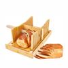 Bread Slicer for Homemade Bread - Bamboo Bread Cutter, Foldable Slicing Guide, Crumb Tray - Compact Bread Loaf Slicer for Cakes, Bagels, Loaves