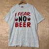 Vintage 90s I Fear No Beer Graphic Gray T Shirt size XL