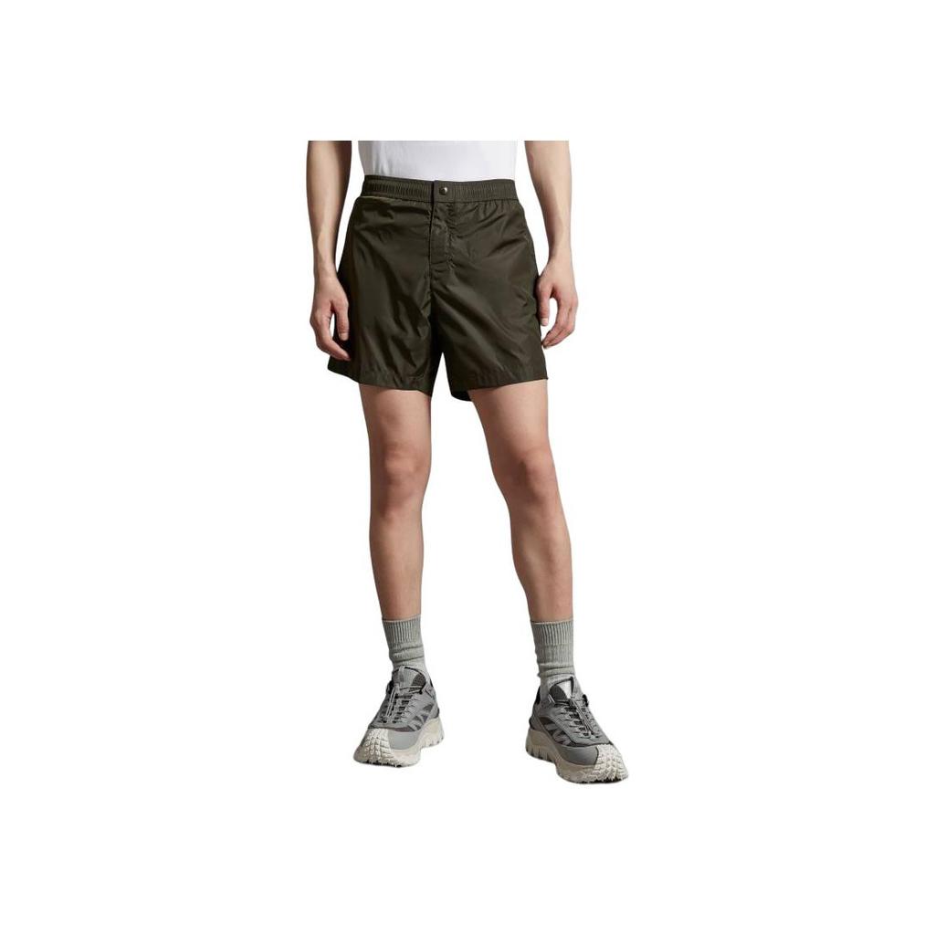 Moncler Striped Button Logo Casual Shorts Men shorts Brown I10912C0000653326833