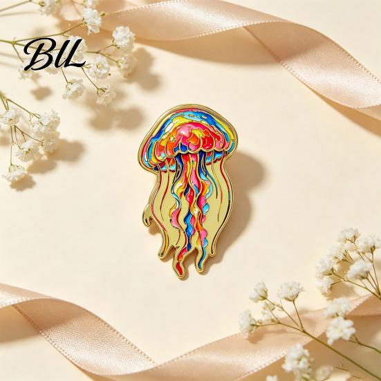 Daily Wear Pin Cartoon Sea Animal Metal Brooch, Dolphin Whale Seahorse Octopus Enamel Badge Pin, Hats Bags Scarves Clothes Decorative Accessory