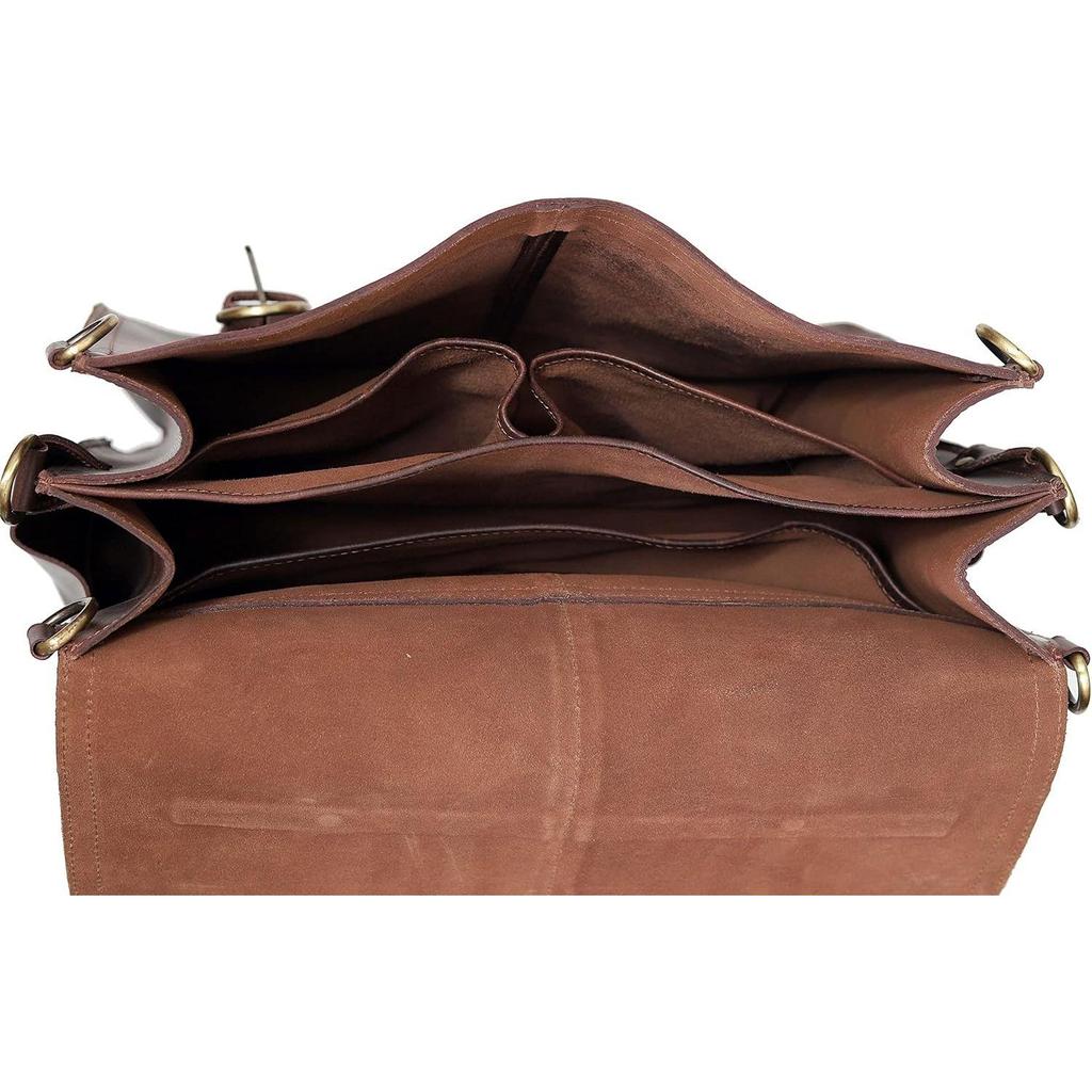 Leather Briefcase Laptop Messenger Bags for Men and Women Best Office College Briefcase Shoulder Bag