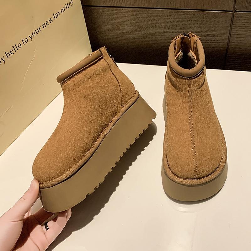 Модные женские зимние ботинки на платформе с леопардовым принтом, дизайнерские туфли на плоской подошве, повседневная обувь, короткие плюшевые хлопковые туфли 2024 года, тренд, теплые зимние ботинки-ботинки Mujer