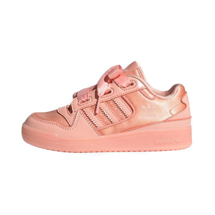 adidas Оригинальные FORUM Сатиновые Низкие Кроссовки с Амортизацией, Износостойкие Низкие Кеды для Скейтборда Розовые Детские Возраст 3-7 Лет FY8821
