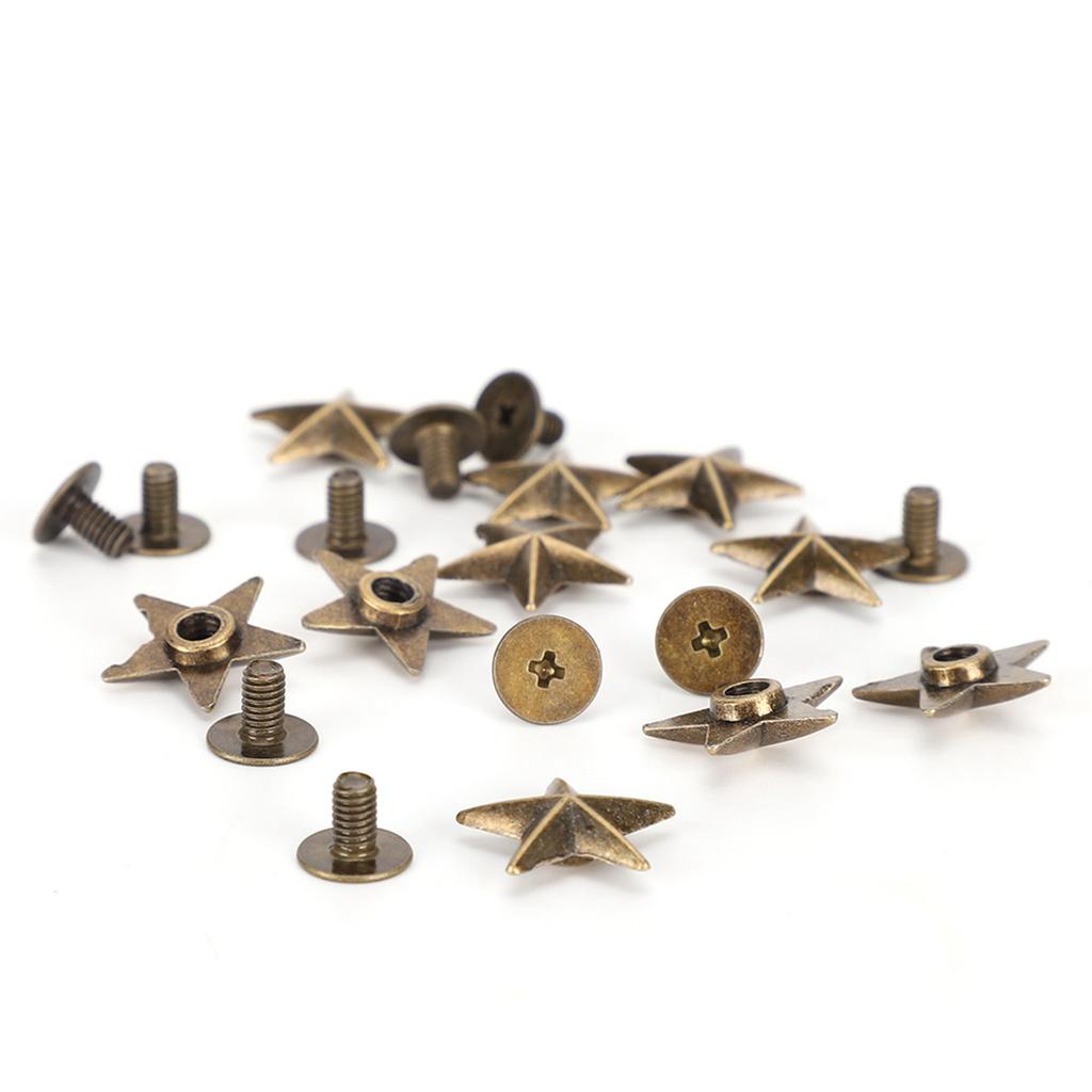Заклепки в форме звезды, самодельные аксессуары для одежды и обуви с винтами 14 мм, золото