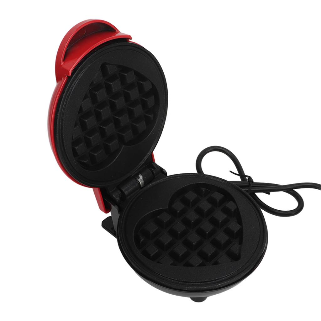 Waffle Maker Aluminium Alloy Red Round Waffle Maker Machine with Nonstick Surface for Breakfast Sandwich